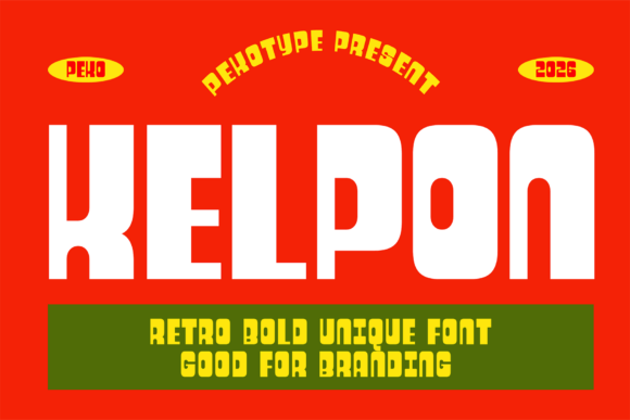 Kelpon: A Bold Retro Display Font for Creative Branding